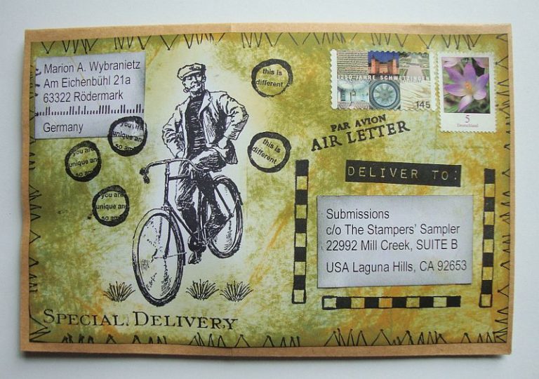 Pipe Man Riding Bicycle 2 1/4 x 3 3/4-46892