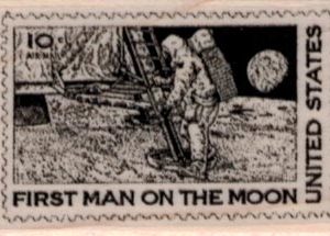 Moon Landing Postage 1 1/4 x 1 3/4-0