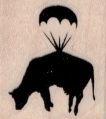 Banksy Parachuting Cow 1 1/4 x 1 1/4