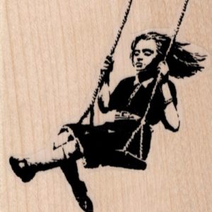 Banksy Swing Girl 2 3/4 x 2 3/4-0