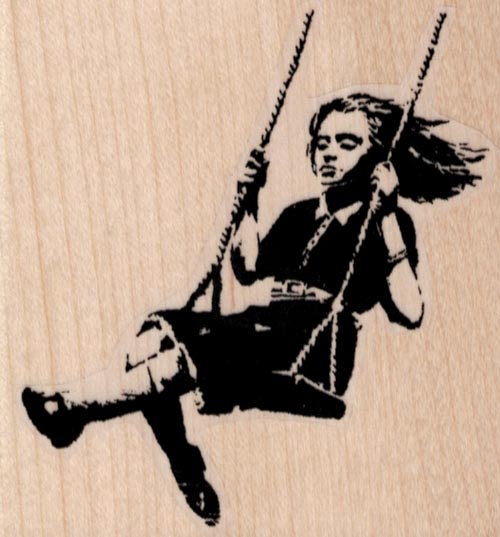 Banksy Swing Girl 2 3/4 x 2 3/4