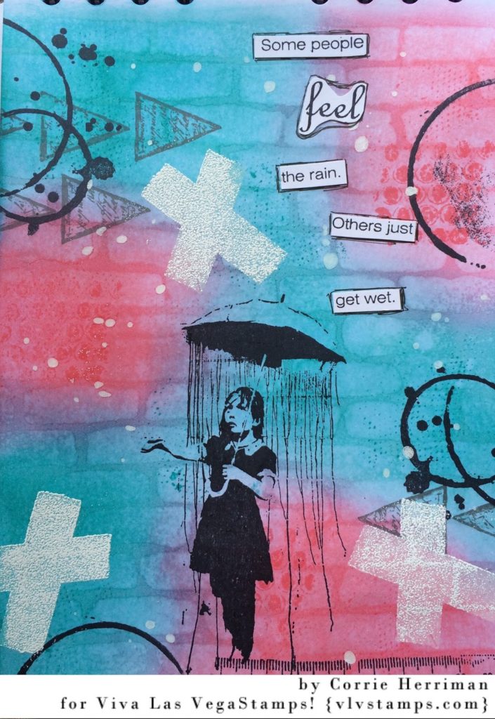 Banksy Rain Under Umbrella Girl 2 3/4 x 4 1/2-44417