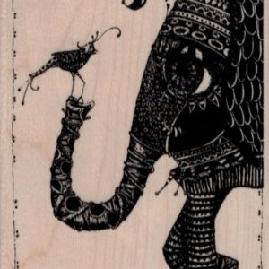 Elephant with Bird on Trunk 2 3/4 x 3 3/4-0