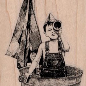 Boy in Tub Boat 2 1/2 x 3 3/4-0