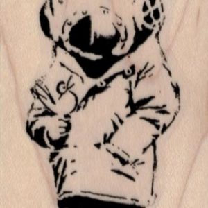 Banksy Diving Helmet Boy 1 3/4 x 3-0