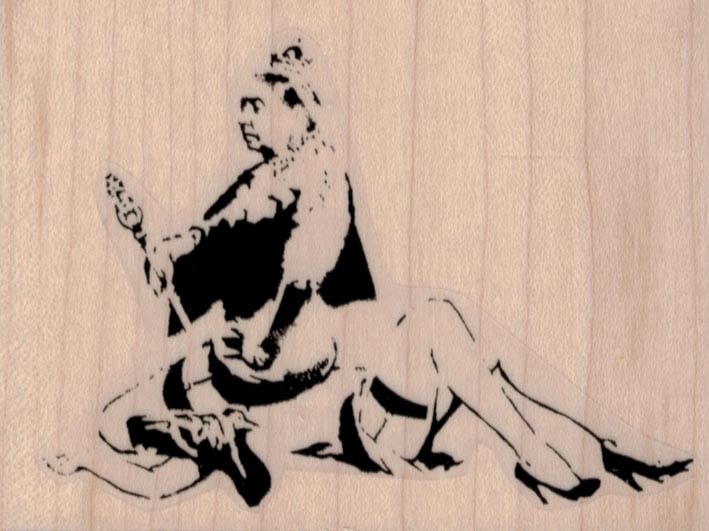 Banksy Queen Sitting On Face 3 3/4 x 2 3/4