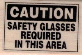 Caution Safety Glasses 1 1/4 x 1 3/4