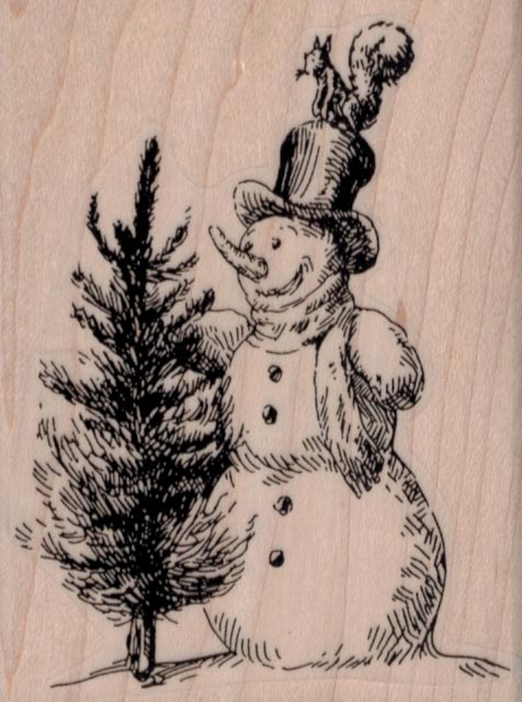 Frosty The Snowman With Tree 2 1/2 x 3 1/4