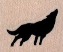 Howling Coyote Silhouette 1 1/4 x 1