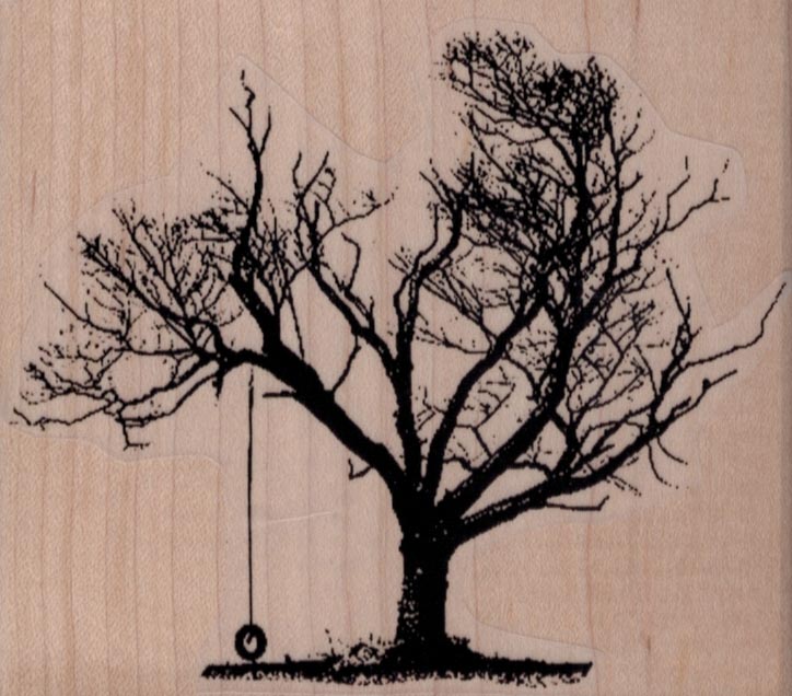 Tree With Tire Swing 3 3/4 x 3 1/4