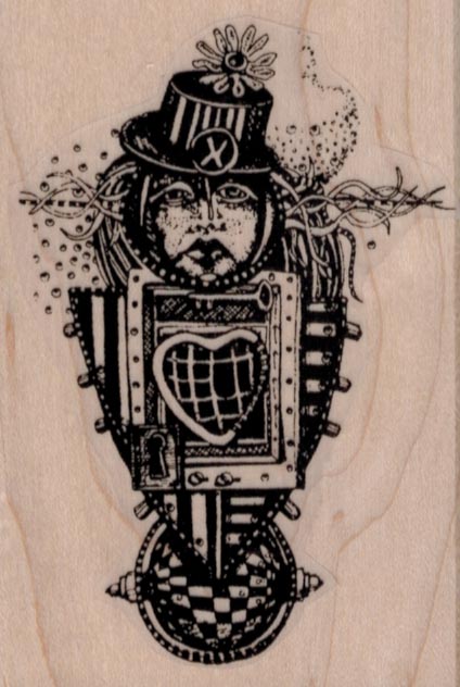 Whimsical Heart Machine Guy 2 1/4 x 3 1/4