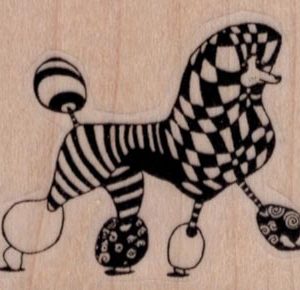 Whimsical Poodle 1 3/4 x 1 1/2-0