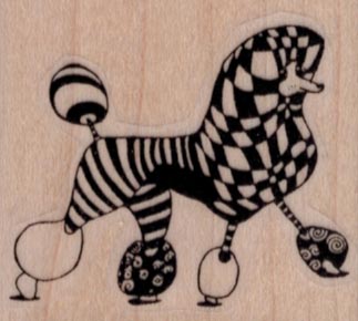Whimsical Poodle 1 3/4 x 1 1/2