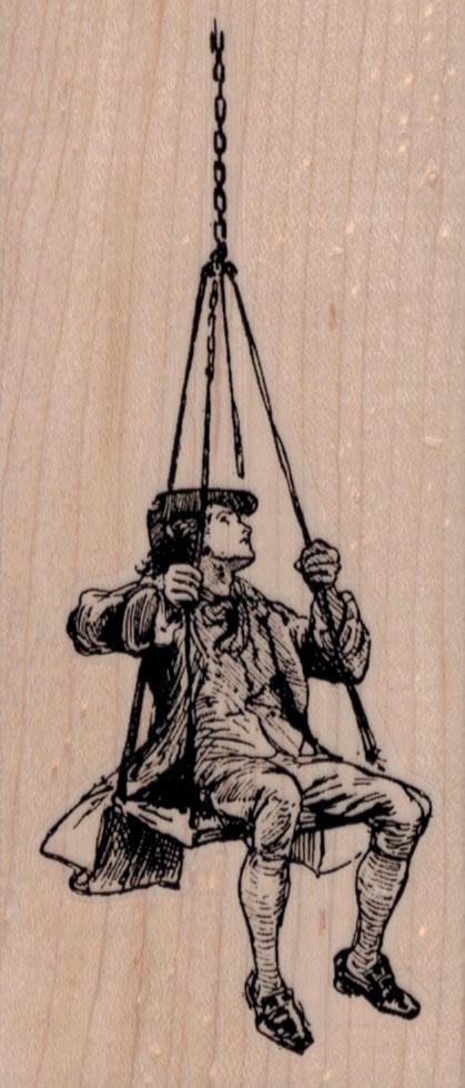 Vintage Boy on Swing 2 1/4 x 5