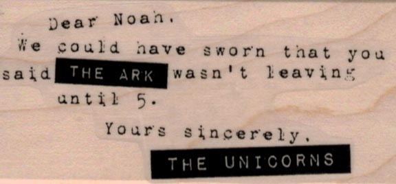 Dear Noah / Unicorns 1 1/2 x 3