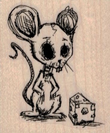 Creepy Rat With Cheese 2 x 2 1/4