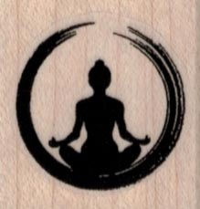 Yoga Lotus Position Silhouette 1 1/4 x 1 1/4