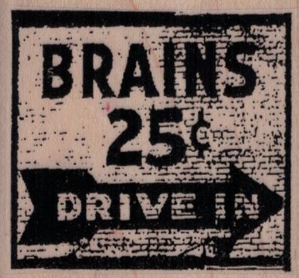 Brains 25 Cents 2 1/4 x 2