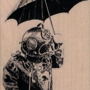 Diver Holding Umbrella 2 3/4 x 3 3/4-0