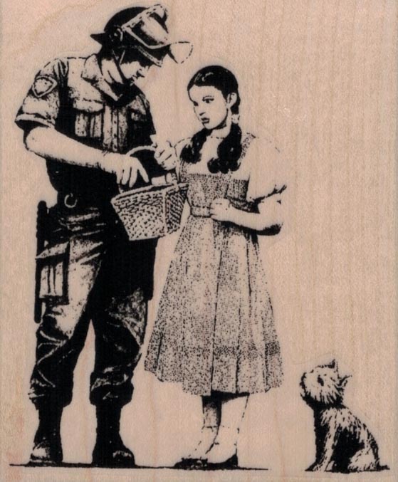 Banksy Dorothy And Toto Being Searched 3 x 3 1/2