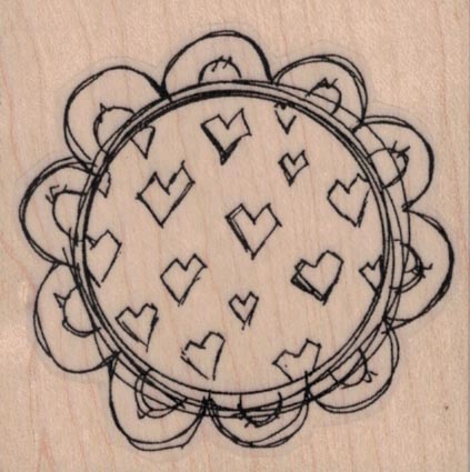 Heart Pattern Circle by Tera Callihan 2 1/4 x 2 1/4