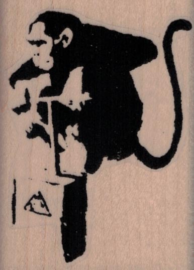 Banksy Monkey With Detonator 2 x 2 3/4
