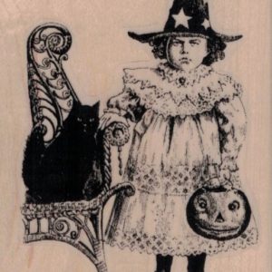 Victorian Witch Costume Girl 2 3/4 x 3 3/4-0