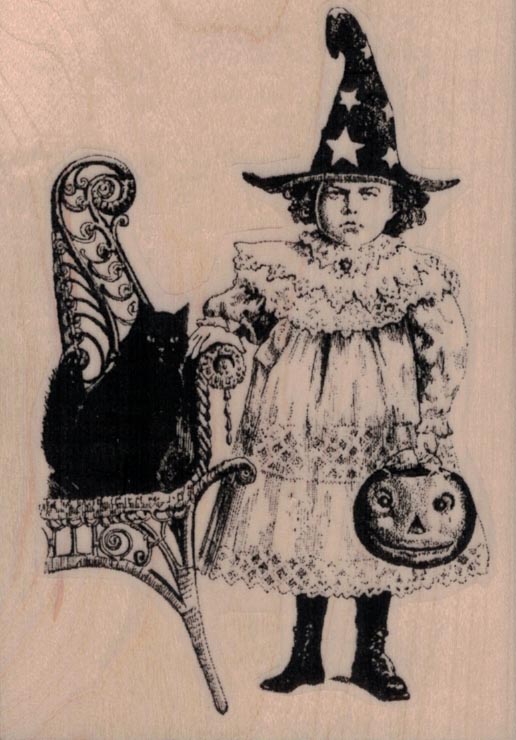 Victorian Witch Costume Girl 2 3/4 x 3 3/4