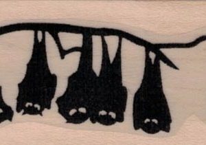 Hanging Bats Silhouette 1 1/4 x 2 3/4-0