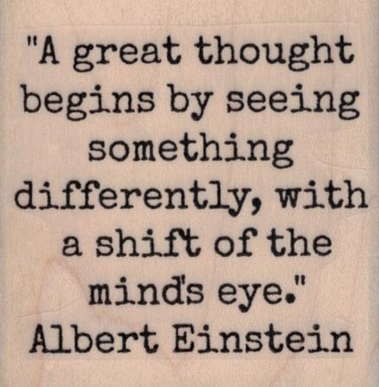 A Great Thought-Einstein by Cat Kerr 2 1/4 x 2 1/4