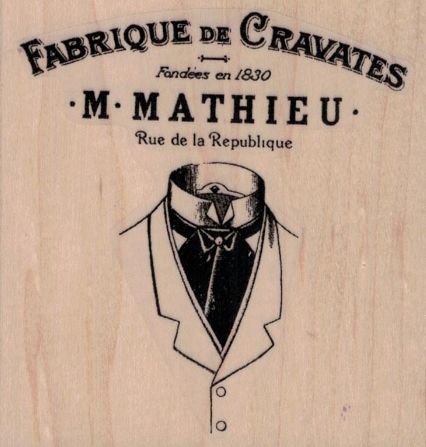 Fabrique De Cravates Ad by Cat Kerr 3 1/4 x 3 1/4