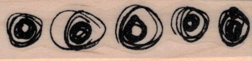Row of Scribble Circles/Eyes 3/4 x 2 1/2