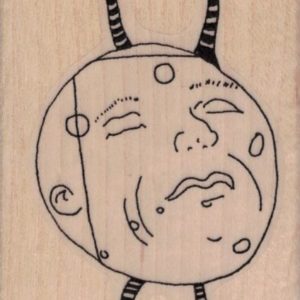 Whimsical Moon Head Guy 2 1/4 x 3 1/2-0