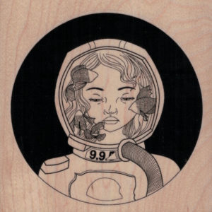 Aquarium Space Girl 3 3/4 x 3 3/4-0