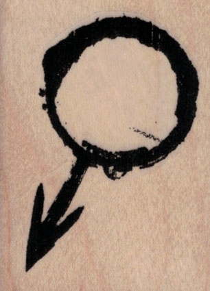 Grunge Male Symbol 1 3/4 x 2 1/4