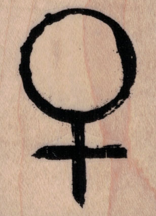 Grunge Female Symbol 1 3/4 x 2 1/4