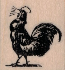 Rooster Crowing 1 1/4 x 1 1/4