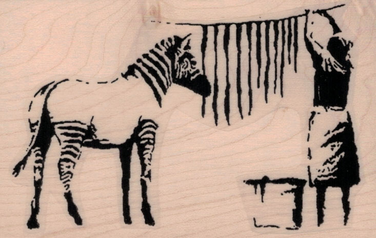 Banksy Zebra Washing 2 1/2 x 3 3/4