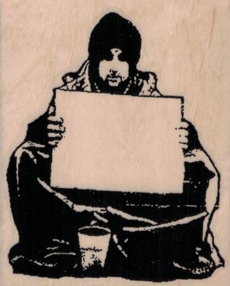 Banksy Sign Beggar 2 1/2 x 3