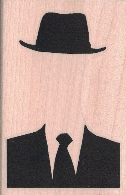 Place Face Here/ Businessman Silhouette 2 1/4 x 3 1/4