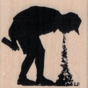 Banksy Spray Paint Boy Puking 1 3/4 x 1 3/4-0