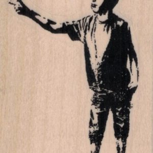 Banksy Pointing Boy 2 x 2 3/4-0