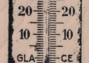 Grunge Thermometer 1 1/2 x 4 1/2