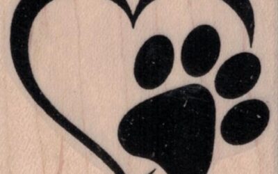 Paw Heart 1 3/4 x 1 3/4