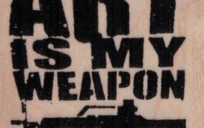 Banksy Art Is My Weapon 1 3/4 x 1 3/4